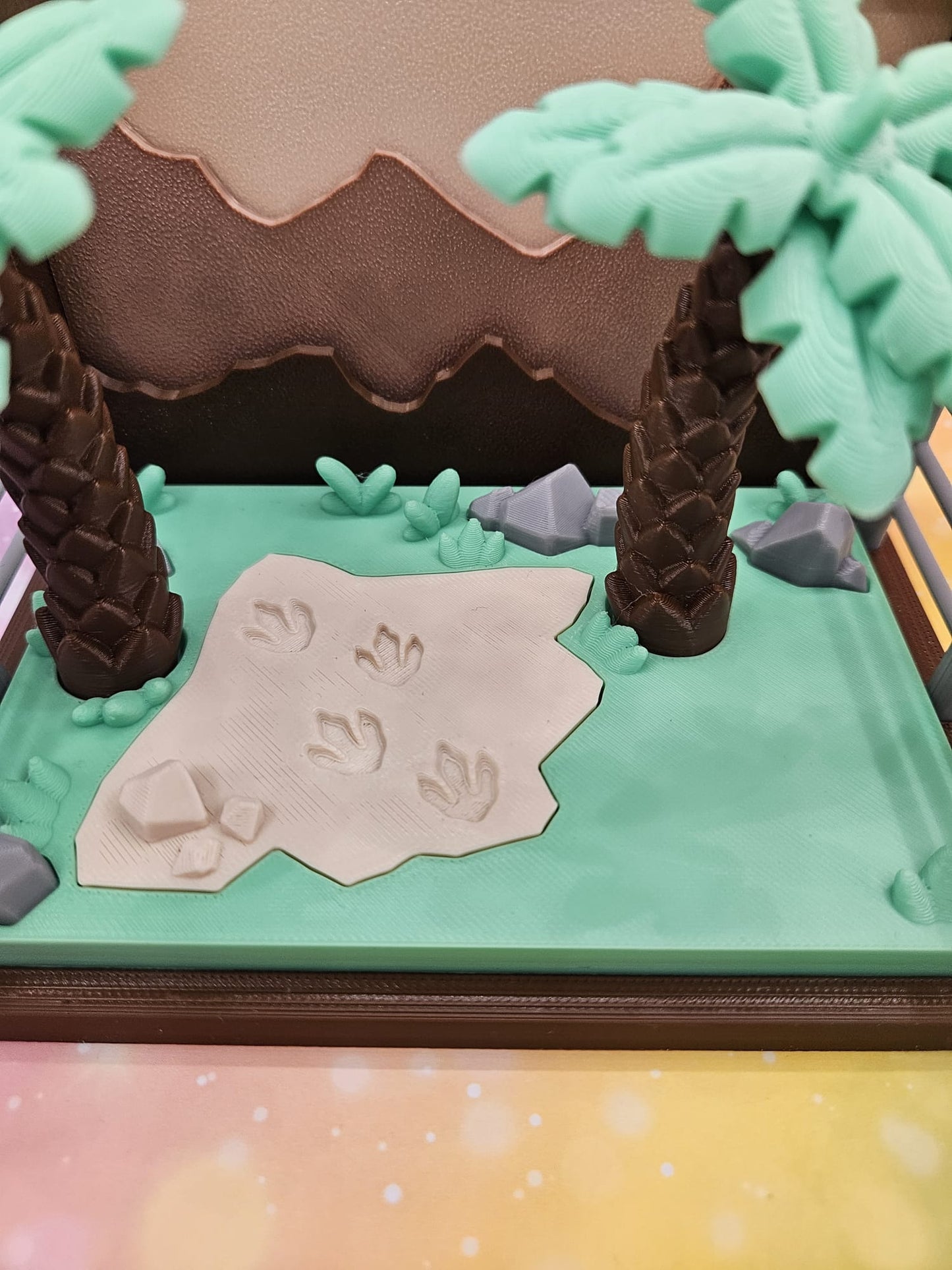 3D-gedrucktes Diorama „Dino Gehege“