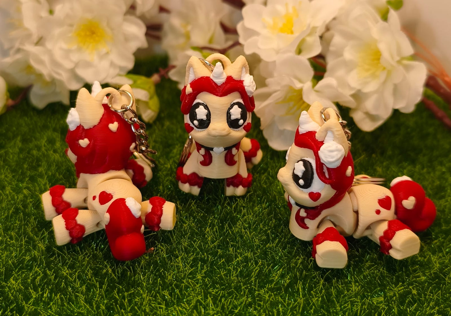 3D-gedruckter Schlüsselanhänger Valentinseinhorn