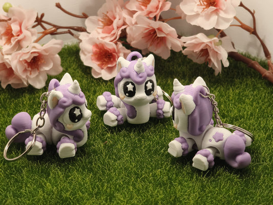 3D-gedruckter Schlüsselanhänger Einhorn