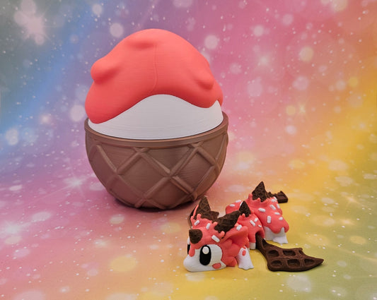 Waffeleisdrachen mit Ei