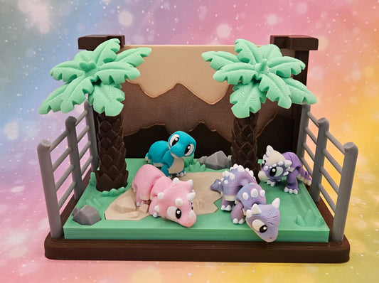 3D-gedrucktes Diorama „Dino Gehege“