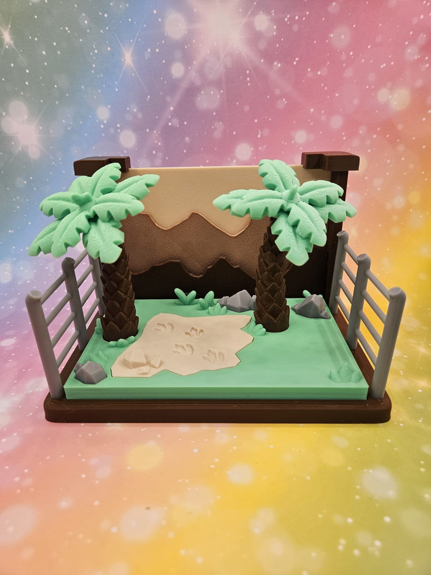 3D-gedrucktes Diorama „Dino Gehege“