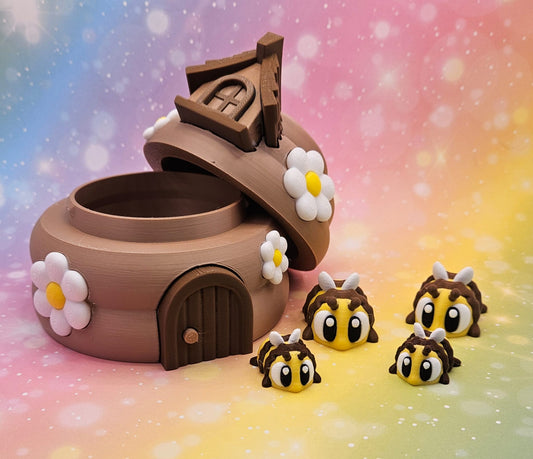 3D-gedruckter Bienenstock mit Bienen-Set