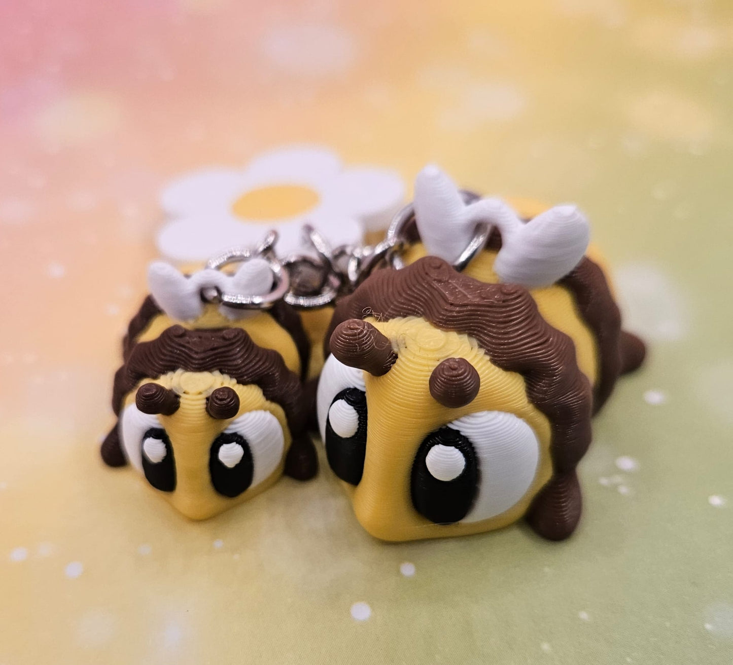 3D-gedruckter Schlüsselanhänger "Bienenpaar"