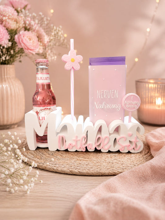 Mamas Notfall-Set – 3D-Schriftzug Halter für Nervennahrung & Aperitif