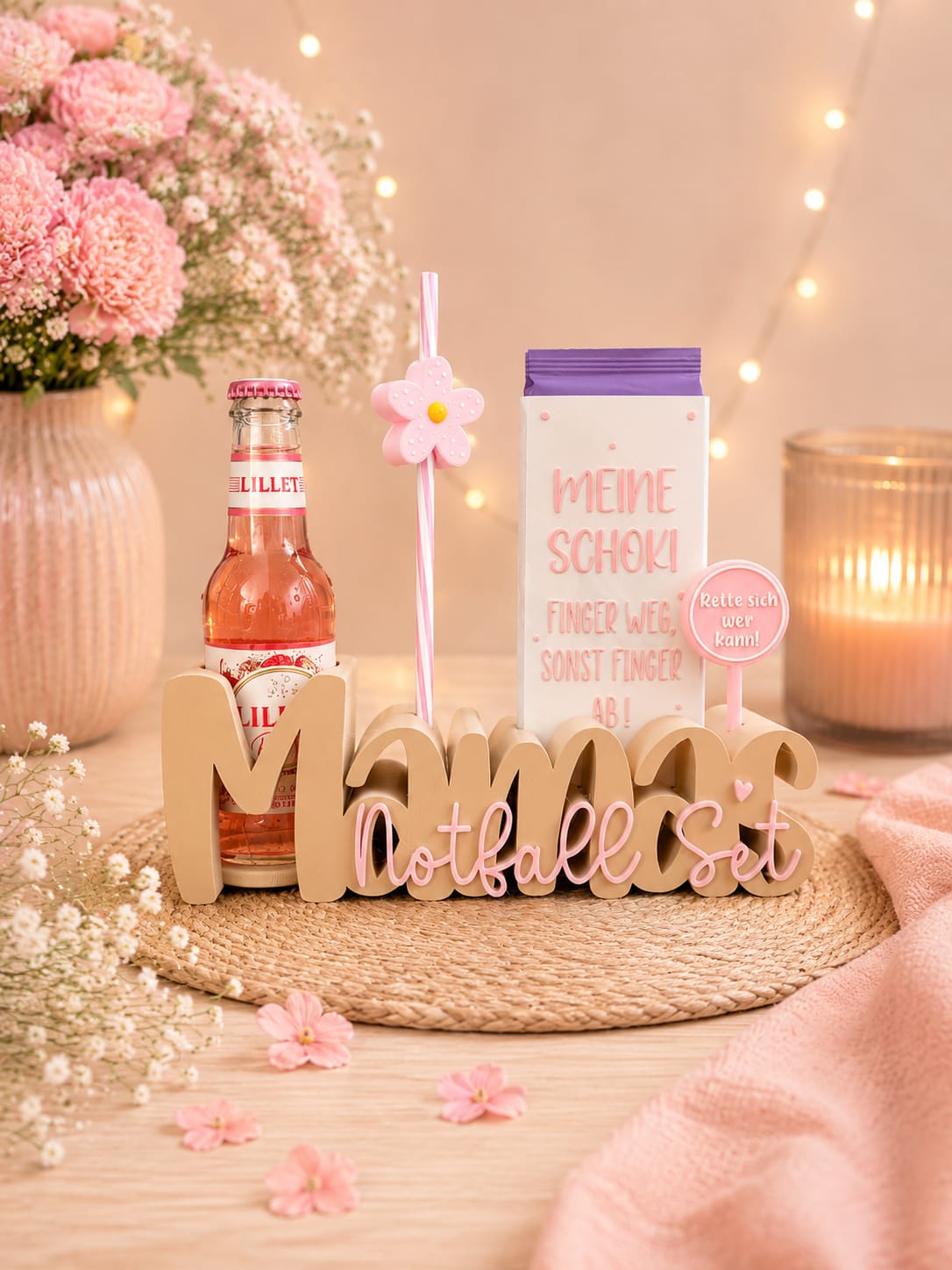 Mamas Notfall-Set – 3D-Schriftzug Halter für Nervennahrung & Aperitif