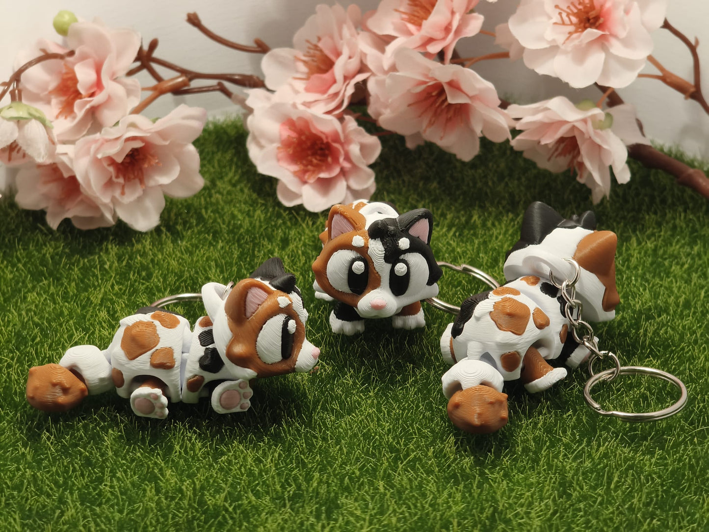 3D-gedruckter Schlüsselanhänger Katze getigert