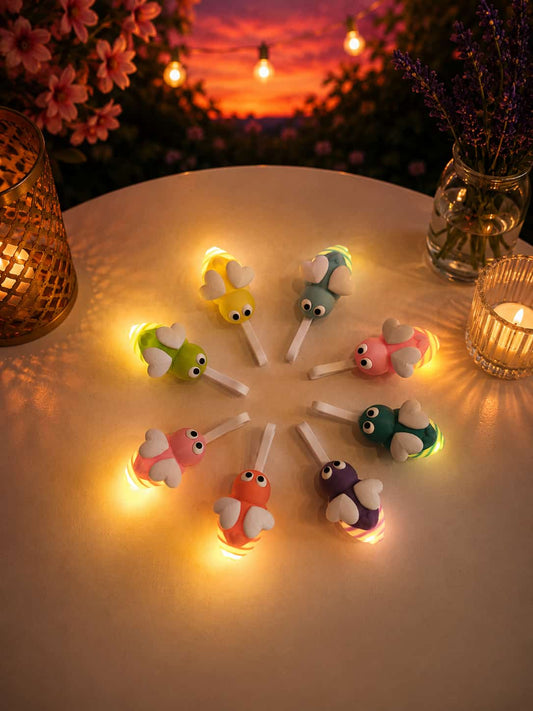 Glühwürmchen „Irmchen“ Glasmarkierer – 3D-gedruckter LED-Halter für Glasränder